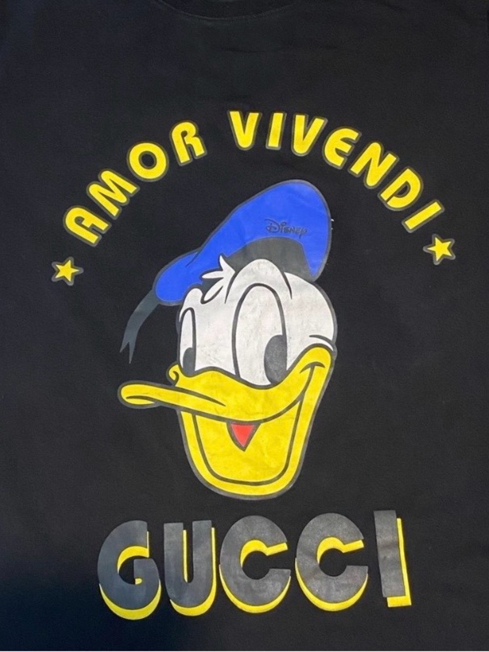 Gucci Black Crewneck Tee with Branded Tag